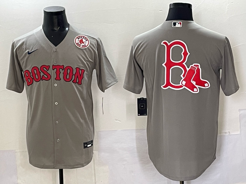 Men Boston Red Sox blank grey 2025 Nike MLB Jersey 05->boston red sox->MLB Jersey